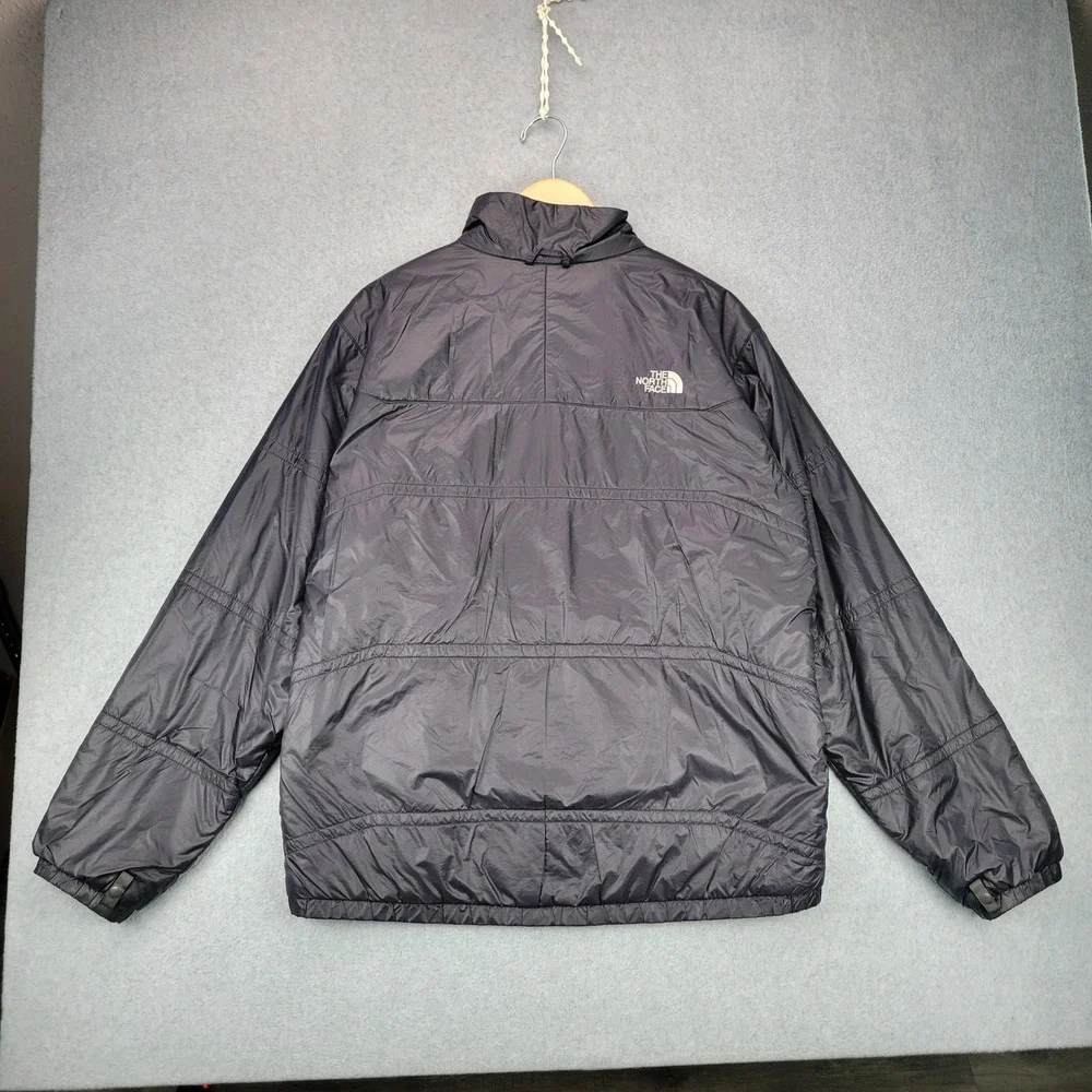 The North Face Puffer Jacket Mens Large Black Full Zip Insulated Ripstop Logo